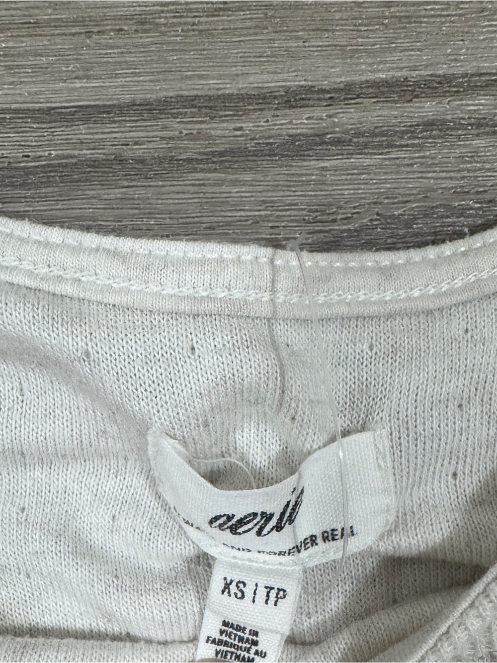 Aerie Cream Cropped Peplum Top XS Balloon Sleeve Tie Cuff Coquette Boho - Picture 3 of 3